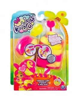Image of Candylocks Doll + Pet - Lemon Lou Twist 7.5Cm Scented Collectable + Peg-Asis Pet
