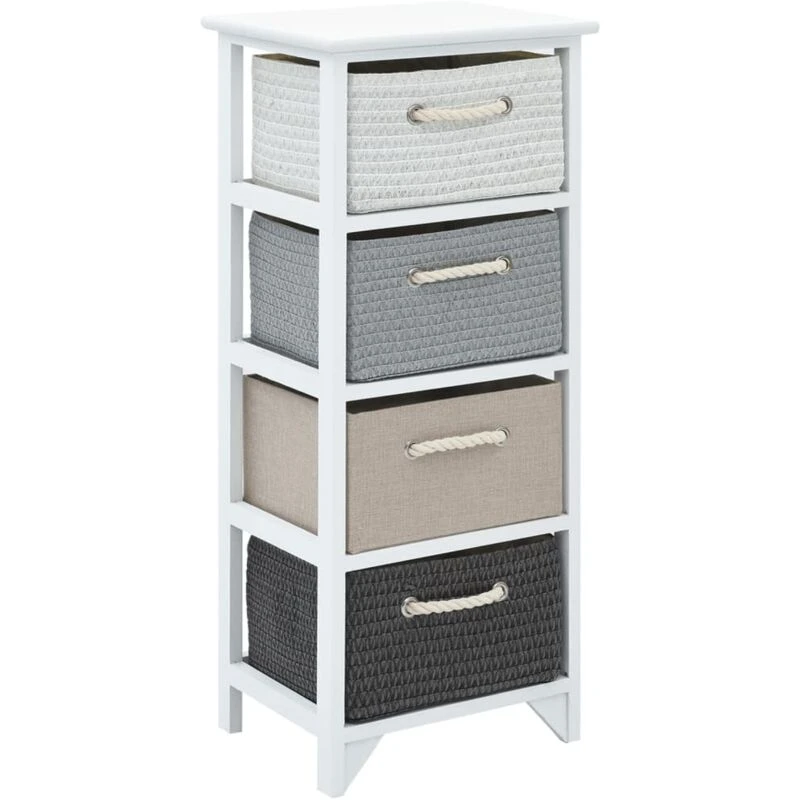 Image of Wood Storage Cabinet Cupboard Hall Side Chest with 4 Drawers Free Standing