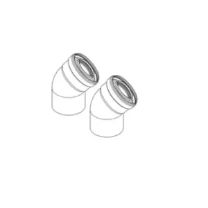 Image of Baxi and Potterton Multifit 135 Degree Flue Bend Pair 60/100mm and Screws - 627062