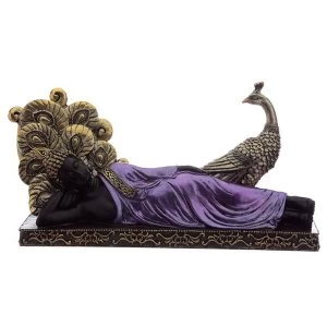 Image of Purple and Black Thai Buddha with Peacock