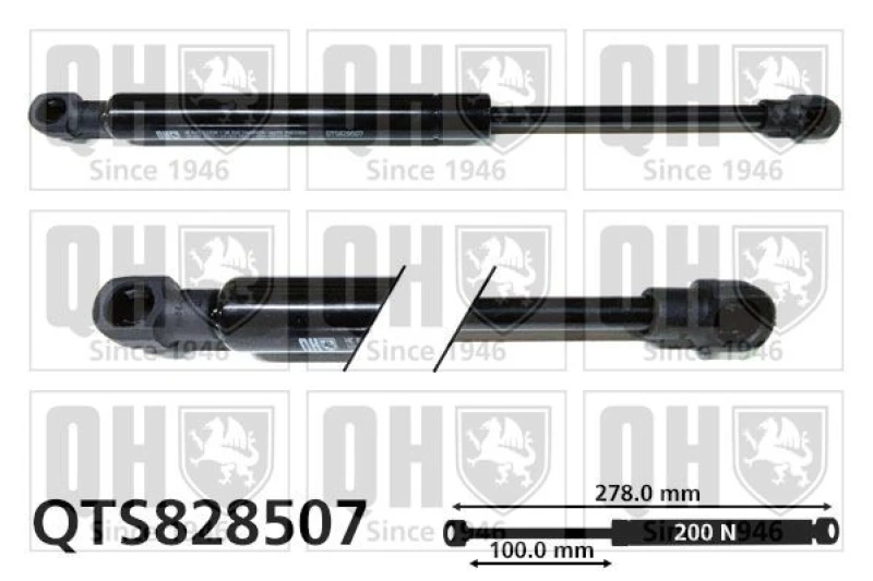 Image of QUINTON HAZELL Gas Spring, tray (boot / cargo bay) QUINTON HAZELL QTS828507