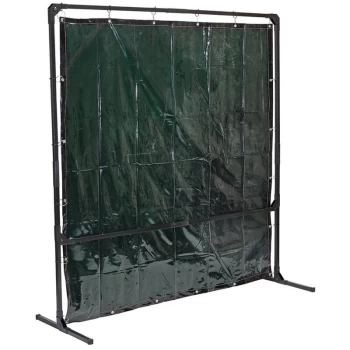 image of 28406 Welding Curtain with Metal Frame, 6' x 6' - Draper