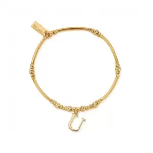 image of Gold Iconic Initial Bracelet - Letter U