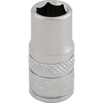 Image of Draper 1/4" Drive Satin Finish Hexagon Socket Metric 1/4" 7mm