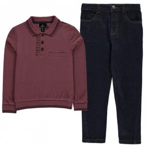 Image of Firetrap 2 Piece Polo Shirt Set Infant Boys - Poison Berry