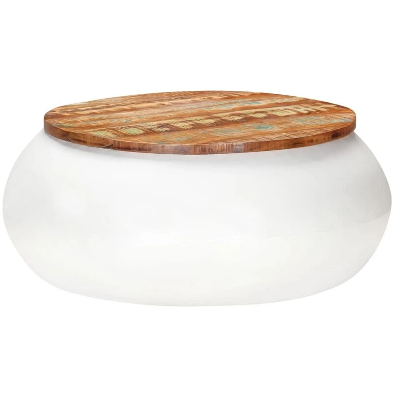 Image of VIDAXL Coffee Table White 68x68x30cm Solid Reclaimed Wood Vidaxl 8720286066874