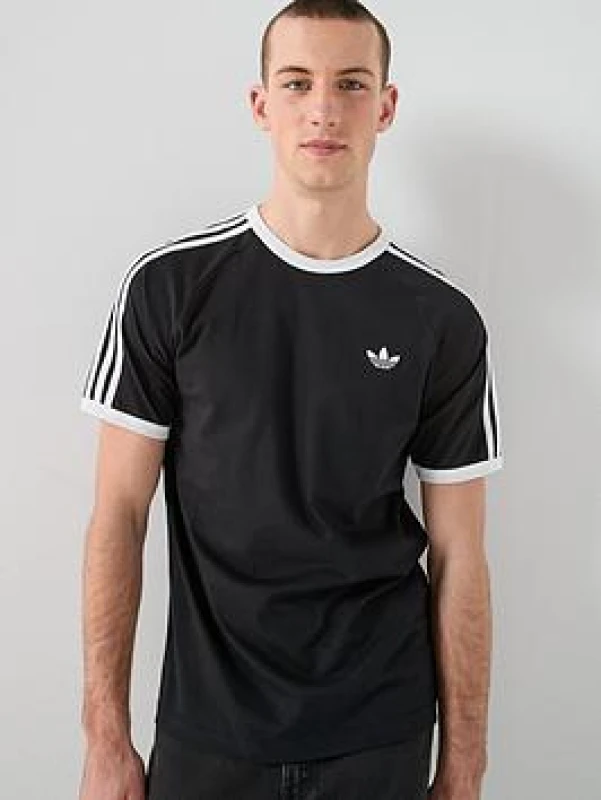 Image of adidas Originals Mens 3 Stripes T-Shirt Black male L