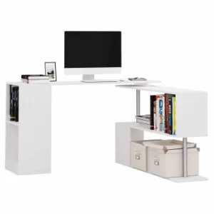 image of Lennon Rotating Corner Desk with Storage, white