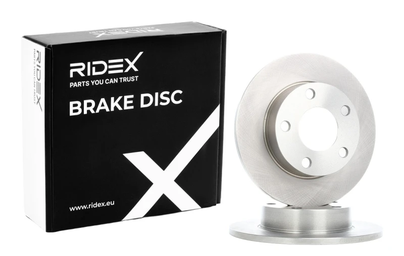 Image of RIDEX 82B0906 Brake disc Rear Axle, solid, Cast Iron, Uncoated, Untreated, without bolts/screws Cast Iron Brake Disc (82)