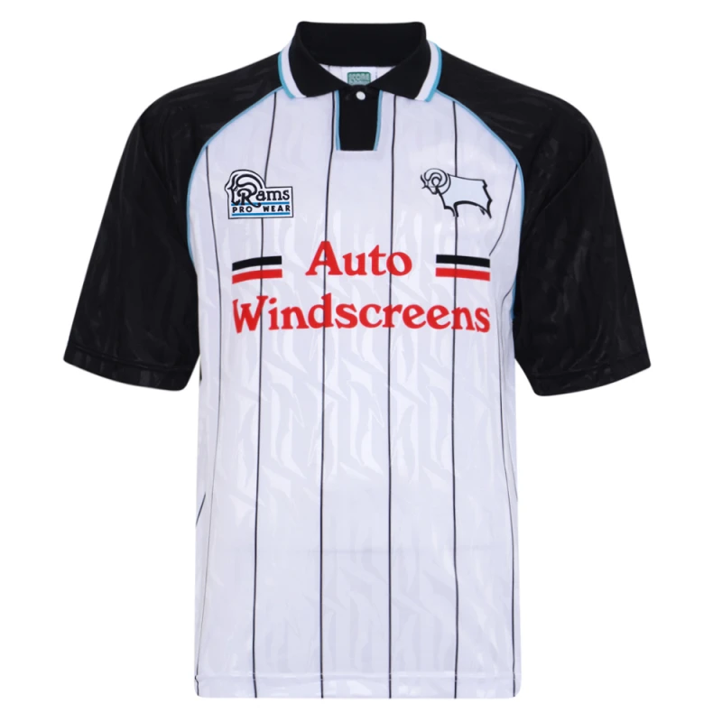 Image of Score Draw Derby County 1994 Retro Football Shirt DERBY94HPYSS-S S Mens Sportswear