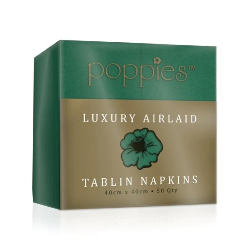 Image of Poppies Tablin Napkins 8 Fold 40cm Forest Green (500 Pack) 4048FG