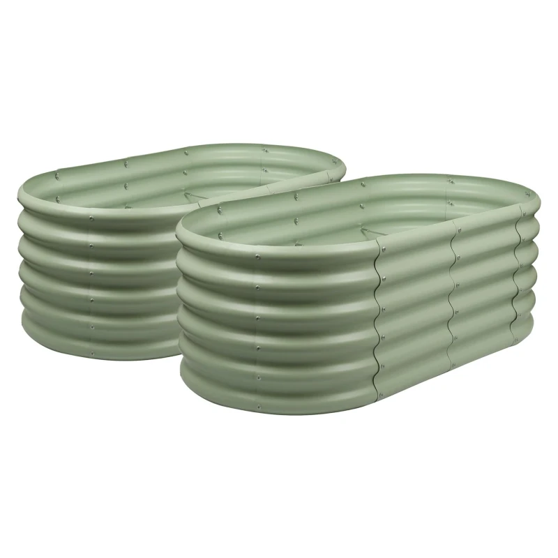 Image of Harbour Housewares Rounded Raised Garden Beds - 120cm x 60cm x 45cm - Pack of 2 in Green Size: 120cm x 60cm x 45cm Green Unisex 120cm x 60cm x