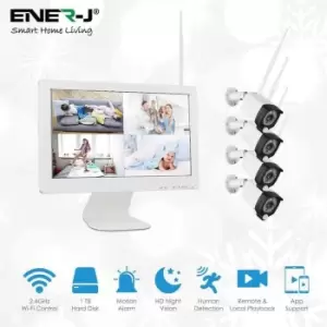 Image of Premium Wireless CCTC Kit with 4 x Outdoor Bullet Cameras, 15.6 monitor & 8CH NVR with 1TB HDD pre installed