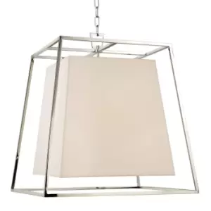 Image of Kyle 6 Light Chandelier Brass, Faux Silk