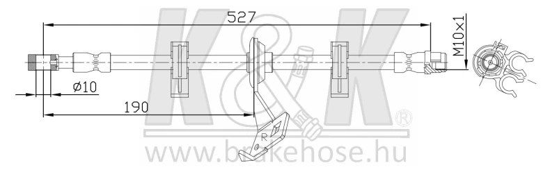Image of K&K FT4086 Brake Hose Brake Hose (83)