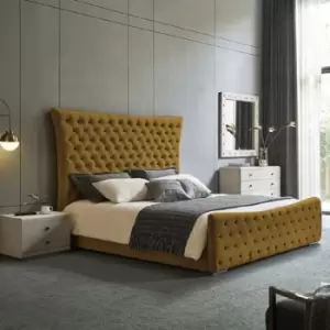 Image of Plexa Bed King Plush Velvet Mustard