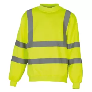 Image of Yoko Unisex Hi-Vis Heavyweight Sweatshirt (Pack of 2) (XL) (Hi-Vis Yellow)