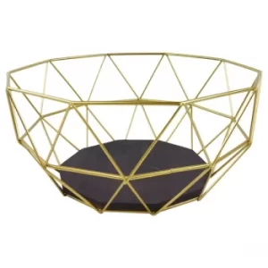Image of Golden Geometric Style Wire Bowl