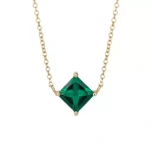 Image of Princess cut created emerald necklace GN373G