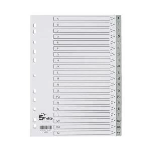 Image of Elite File Index Grey Tabs Polypropylene A Z White 940259
