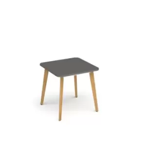 Image of Saxon square worktable with 4 oak legs 800mm - onyx grey