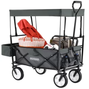Image of Pull Along Trolley Grey with Removable Roof