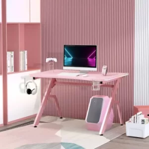 Image of Daubuz Ergonomic LED Gaming Desk, Pink