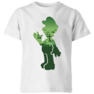 Image of Nintendo Super Mario Luigi Silhouette Kid's T-Shirt - White - 11-12 Years