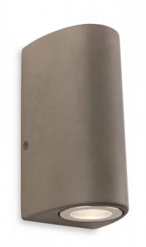 Image of 2 Light Outdoor Wall Light Concrete IP44, GU10