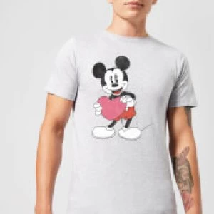 Image of Disney Mickey Mouse Heart Gift T-Shirt - Grey - 3XL