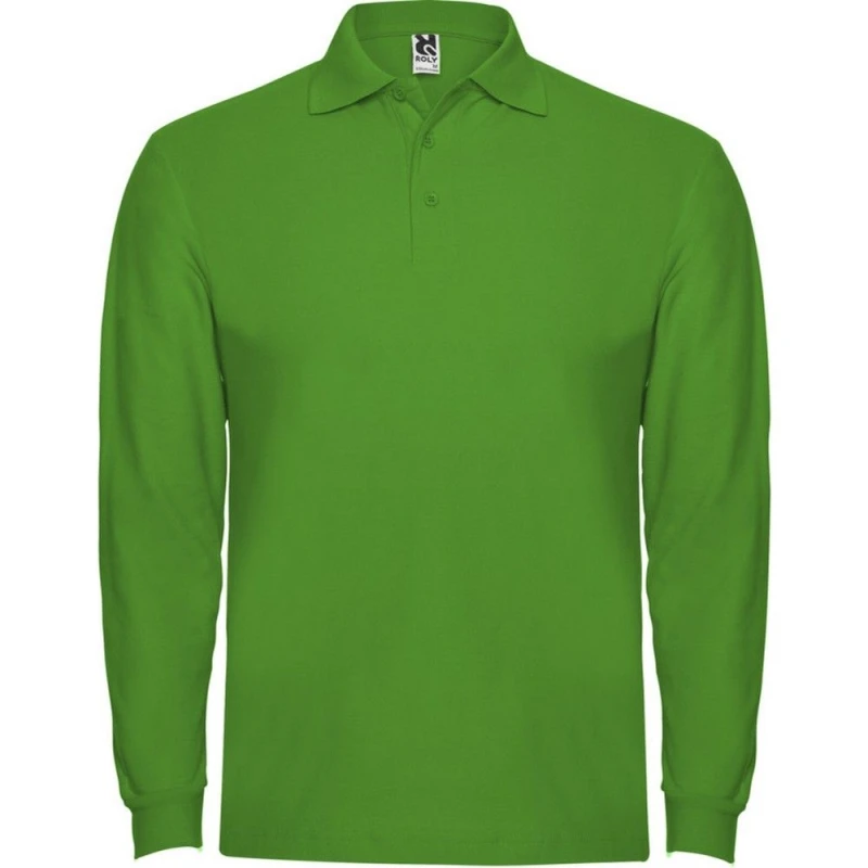 Image of ROLY ROLY Men Estrella Long-Sleeved Polo Shirt in Light Green Size: Small Light Green S Male 5063470828081
