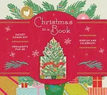 Image of christmas in a book jacket comes off ornaments pop up display and celebrate