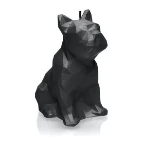 Image of Black High Glossy Bulldog Low Poly Candle