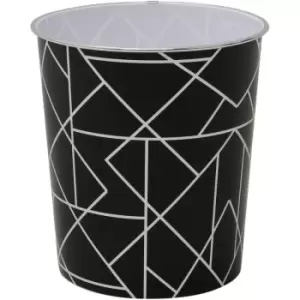 image of Linear Black Waste Paper Bin,27 x 25cm approx