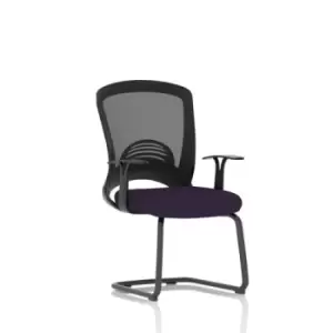 Image of Astro Visitor Bespoke Fabric Seat Tansy Purple Cantilever Leg Mesh Chair