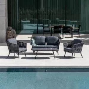 Image of Monterrey 2 Seat Sofa Set - Thin Rope Weave - Grey