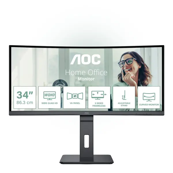 Image of AOC 34" CU34P3CV UltraWide Quad HD LED Monitor