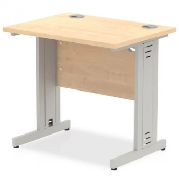 Image of Trexus Desk Rectangle Cable Managed Silver Leg 800x600mm Maple Ref
