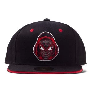 image of MARVEL COMICS Spider-man Miles Badge Snapback Baseball Cap - Black/Red