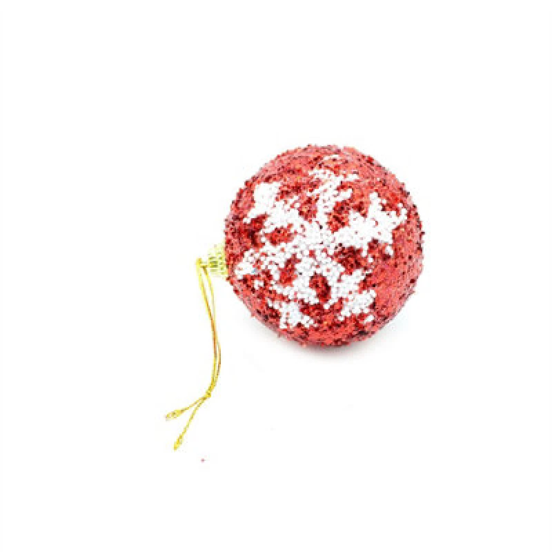Image of Shatchi Red Glitter Christmas Tree Baubles Soft Foam Xmas Home Decor Red