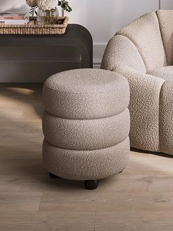 Image of O&Co Emily Pouffe in Buff & Black