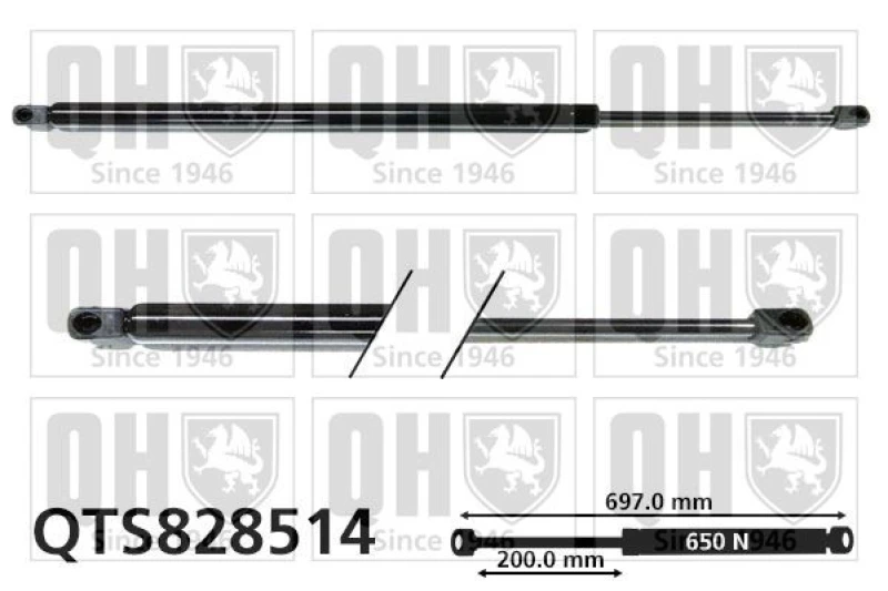 Image of QUINTON HAZELL Tailgate strut QUINTON HAZELL QTS828514