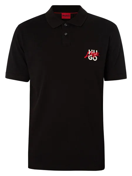 HUGO Dalogpolo Chest Logo Polo Shirt Black M