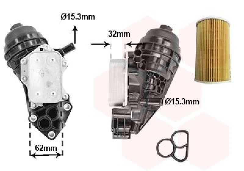 Image of VAN WEZEL Engine oil cooler VAN WEZEL 30013723
