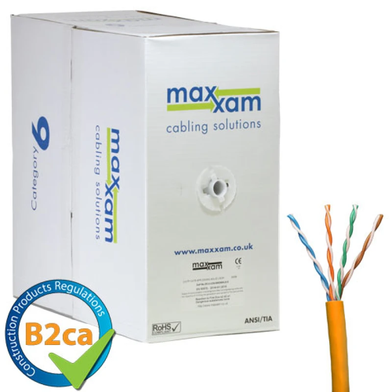 Image of Cablenet Cat6 Orange U/UTP LSOH 24AWG Solid CPR B2ca Cable 305m Reel i