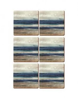 image of Creative Tops Abstract Ocean View Coasters ; Set Of 6