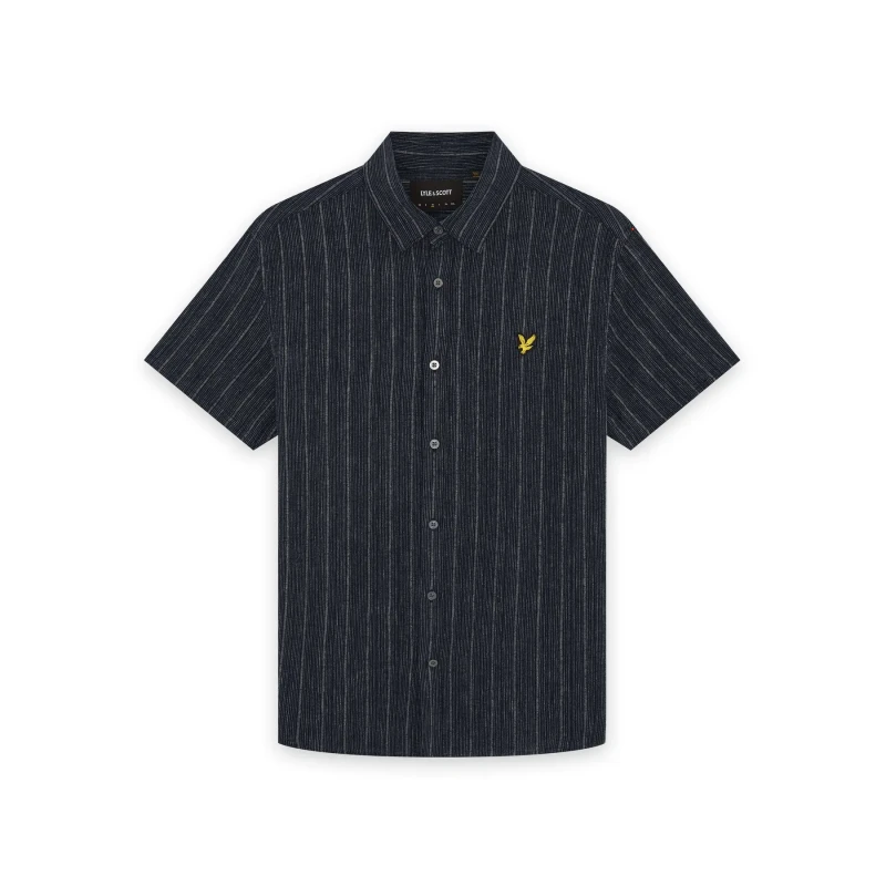 Image of Lyle & Scott Striped shirt Lyle & Scott Ticking Bleu Male S
