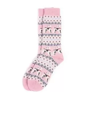 Image of Barbour Terrier Fair Isle Socks -pink, Pink, Size M-L, Women