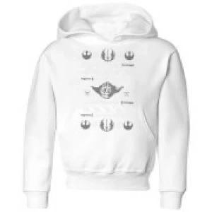 Image of Star Wars Yoda Sabre Knit Kids Christmas Hoodie - White - 9-10 Years