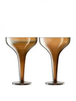 Image of Lsa International Epoque Amber Lustre Champagne Saucers ; Set Of 2